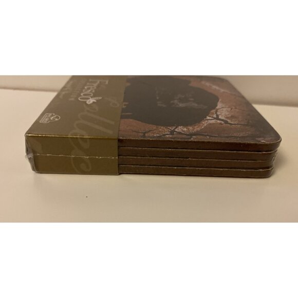 Big Sky Carvers Fresco Collection Bison Coasters New Sealed Nature Cork Back HTF - Picture 4 of 8